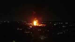 Raw drone footage of massive McDonough tire warehouse #fire #henrycounty