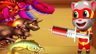 Tom Hero Vs Fish,Dinosaur,Dragold,iron buffalo,mouse | Kick The Buddy