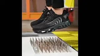 Rotary button new safety shoes for men, anti-impact and anti-piercing