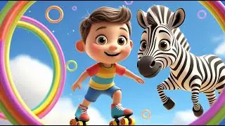 Zoomie Zebra&rsquo;s Rainbow Skate Race | Colorful Roller Skating Song for Kids | Fun Learning Adventure