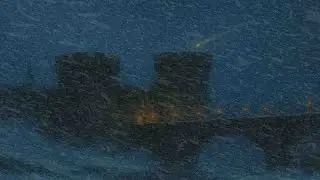 Blizzard Winter Night Meteor Shower at Castle Ruins | Deep Sleep, Howling Wind, Falling Snowflakes