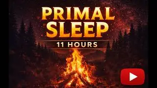 11 Hour Primal Sleep Meditation with Campfire Sounds | Full Body Recovery & Deep Rest