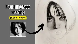 Real-time shading of a girl&rsquo;s face using graphite pencil &mdash; mainly working on the eyes and nose