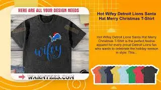 Hot Wifey Detroit Lions Santa Hat Merry Christmas T-Shirt