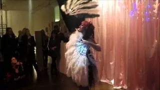 Ruby Derri&egrave;re Pink Kitten Xmas Show Burlesque Fan Dance 2012
