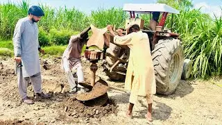 Sugarcane Ring Pit Plantation Method | Digger Working in Field 🚜गन्ने की उन्नत बुवाई तकनीक