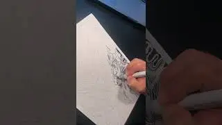 Brush Pen Drawing (psychedelic art) by Chris Parra Art