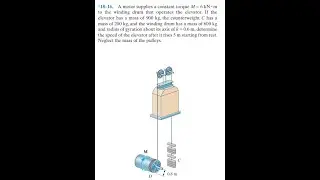 A motor supplies a constant torque to the winding drum that operates the elevator. If the elevator