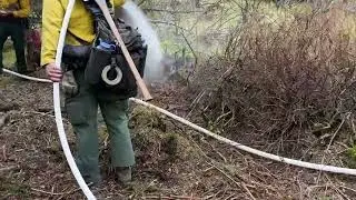 &ldquo;Pretreating&rdquo; around burn piles - Anchorage Hillside Fuels Project