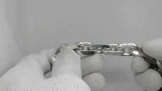 Серебряный якорный браслет 135 грамм ширина  14 мм