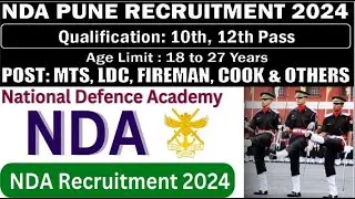NDA Job 2024 | NDA Pune Group C Online Form 2024 Kaise Bhare | NDA Pune MTS LDC New Vacancy 2024 |
