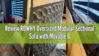 Review ROWHY Oversized Modular Sectional Sofa with Movable Ottoman, 112 Inch 4 Seat Modern Corduroy
