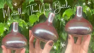 Throwing a Small Metallic Thin Neck Bottle on the Pottery Wheel | Pottery by Sara