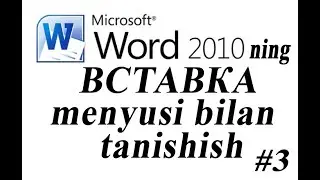 MS WORD 2010 ning ВСТАВКА menyusi bilan ishlash