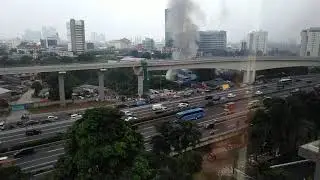 Kebakaran pool bis Trans Jakarta hari ini 21 Mei 2021