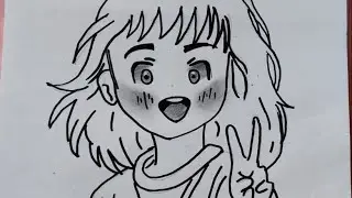 New cute girl drawing sketch 😍😃#viralvideo #cute girl drawing 