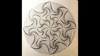 Zentangle:Circles and Straight Lines(No Cuts)