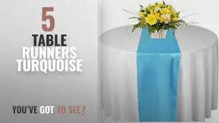 Best Table Runners Turquoise [2018]: MDS Pack Of 10 Wedding 12 x 108 inch Satin Table Runner For