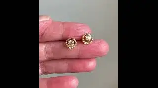 Vintage 18K Gold Diamond Stud Earrings with Jackets