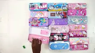 cool unicorn stationery collection 😁 geometry,hello kitty,pencil box,sharpener,eraser,unicorn