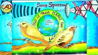 Sparrow day Drawing/World Sparrow Day Drawing/Drawing birds/save sparrow drawing/easy bird drawing