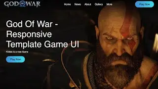Responsive Gamer UI Template  | HTML CSS JavaScript | God Of War Kratos
