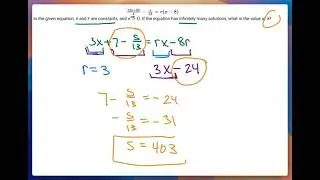SAT Math: Linear Equations with Infinite Solutions Coefficients and Constants Match