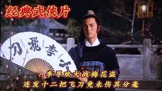 经典武侠片：李寻欢大战梅花盗，连发十二把小李飞刀竟未伤其分毫#《多情剑客无情剑》