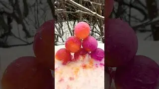 PERFECT PURPLE ORANGE SNOWBALLS! 💜❄️🧡 #shorts #viral #snow #ball #winter