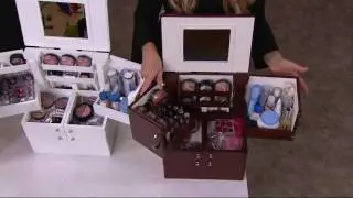 Luxury Deluxe Wood Cosmetic Box w/Mirror by Lori Greiner on QVC