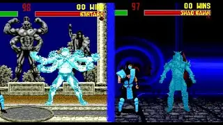 Mortal Kombat II Hack (Sega Genesis) - Sub-Zero Ice Shatter on Bosses
