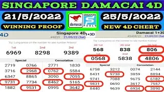25/5/2022 SINGAPORE DAMACAI 4D CHART AND 2D NUMBER-WATCH  21/5/2022 WINNING PROF  perdana4d 4d