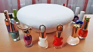 Mixing Nail Polish Into Super Fluffy Slime