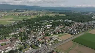 airbild.com &ndash; Aerial view Aarberg, Seeland Bern &ndash; town centre, station & surrounding landscape