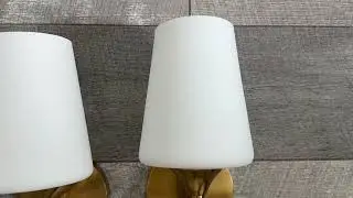 YHTlaeh Wall Sconce Set of 2 Brushed Brass Glass Bathroom Vanity Light Fixtures Shade Review