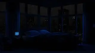Relaxing Rain in New York City | Sleep Ambience with Gentle Rain and Night Lights | White Noise