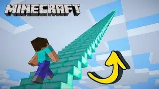 What's at the TOP of the LONGEST STAIRCASE in Minecraft? - Modern Cloud House Tutorial