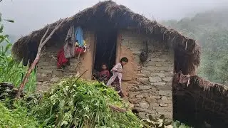 This video shows real rural life in Nepal and daily village activities| The Village Rainy  Day | 
