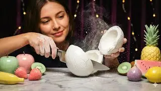 Cutting Super Soft Chalk Fruits ✂️ | AI ASMR That Feels Real
