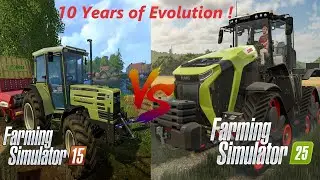 Farming Simulator 25 vs Farming Simulator 15 - 10 years of evolution ! Gameplay Comparison.