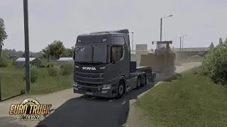 Hauling a Heavy Wheel Loader Across Europe in ETS2!