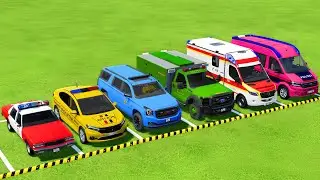 POLICE CARS, FIRE DEPARTMENT, AMBULANCE VEHICLES TRANSPORTING WITH MAN TRUCKS ! Farming Simulator 25
