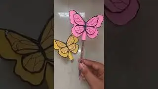 DIY Handmade Butterfly Pencil Topper | Cute Pen Decoration | Paper Craft | #papercraft #Shorts