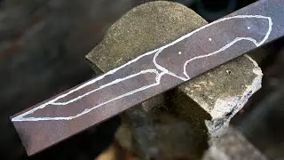Turn a car spring into a BOWIE KNIFE  !