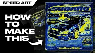 Redesigning Subaru Brand in #y2k - Speed art Photoshop