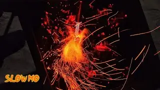 Slow mo КРАСИВОЕ ВИДЕО! Разжигание углей.  #Shorts