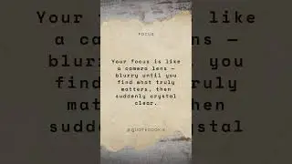 How To Make Your Focus Crystal Clear!