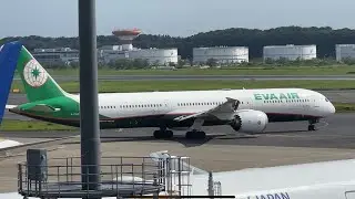 [4K]EVA AIR Boeing 787-10 B-17801 NRT-TPE BR195 JUL/27/2024 Narita International Airport Takeoff