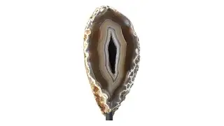 Agaat op standaard Nr 62 - Agaat op metalen standaard