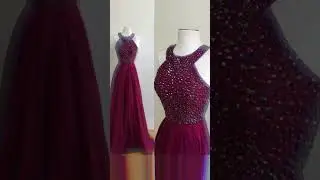 Designer halter neck gown satin fabric || sargam boutique